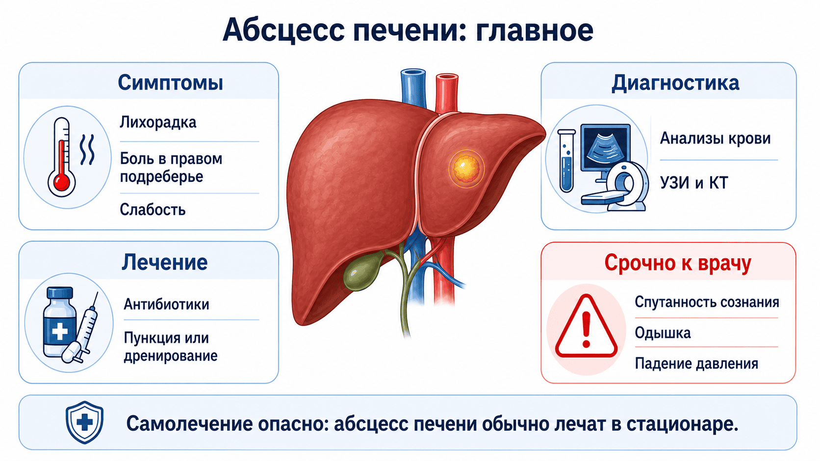 Абсцесс печени: причины, симптомы, диагностика и лечение в Германии
